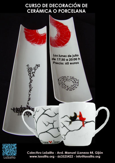 cartel-curso-de-decoración-de-ceramica-Gijón
