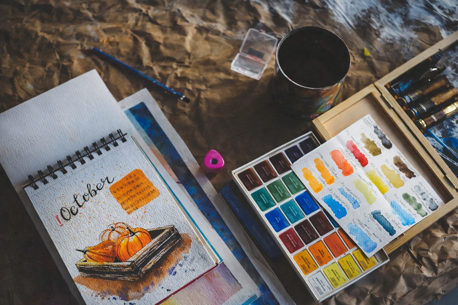 taller de pintura con acuarelas