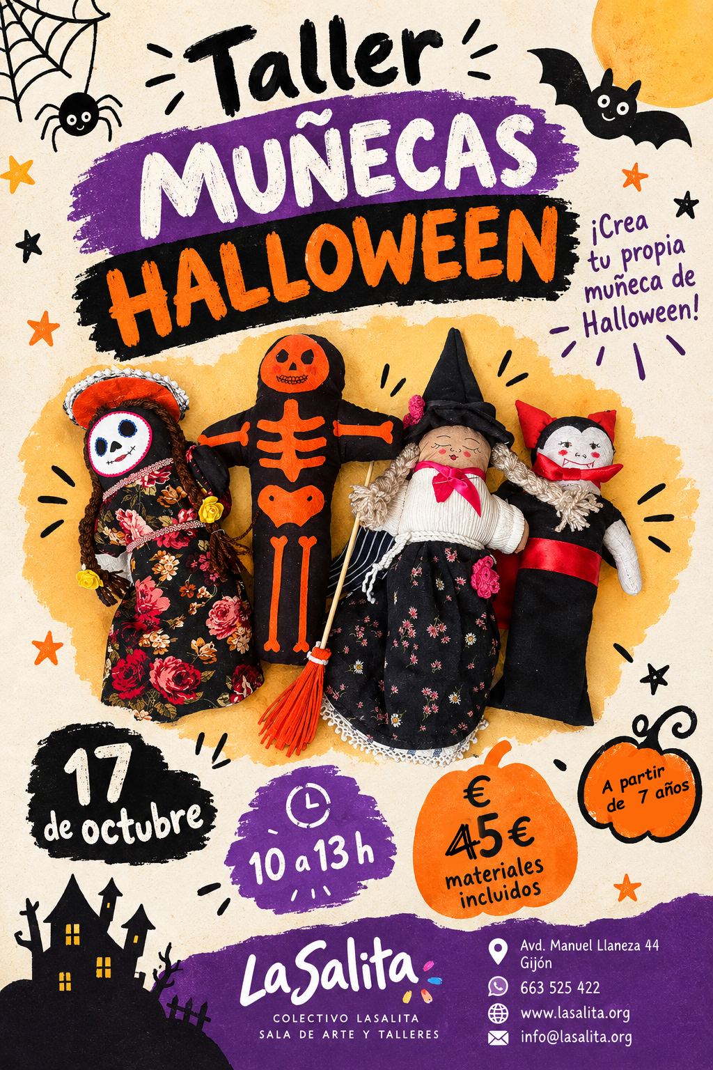 taller de muñecas de halloween
